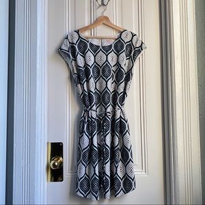 Merona Teal & Black Ikat Print Dress